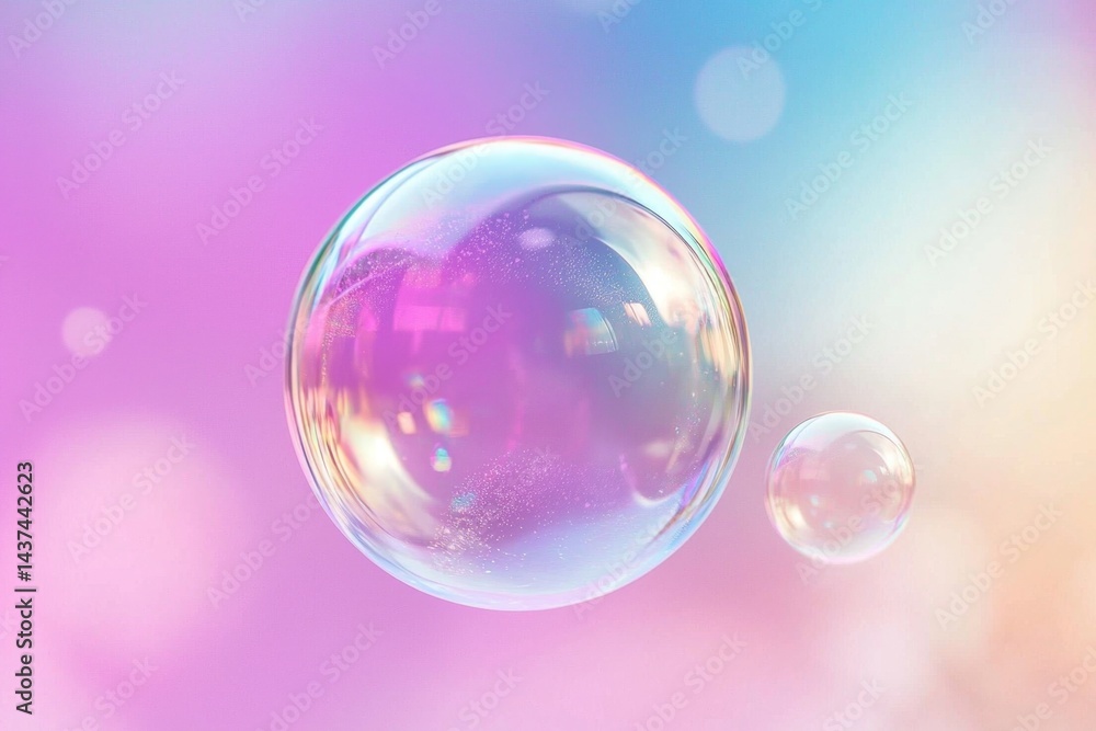 Captivating iridescent soap bubble showcasing a spectrum of hues on a lively surface. Captivating iridescent soap bubble showcasing a spectrum of hues on a lively surface.