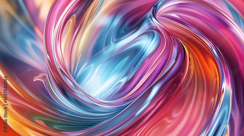 A colorful swirl of paint with a blue center A colorful swirl of paint with a blue center