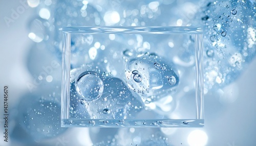 Fond rafraîchissant, glace, gel, matériau de texture fraîche et transparente