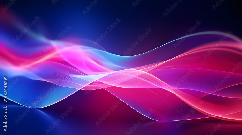 Naklejka premium A colorful wave with pink and blue colors