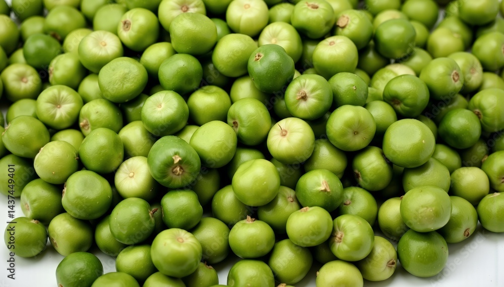 Fresh Green Peas Piled Together on White Background Fresh Green Peas Piled Together on White Background