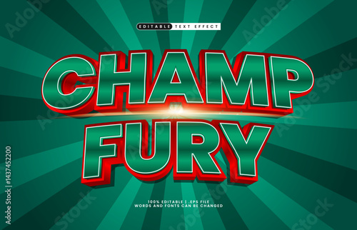 champ fury editable text effect with a game and champion text effect