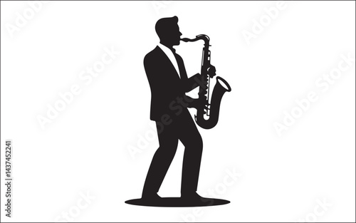 saxophone player silhouette