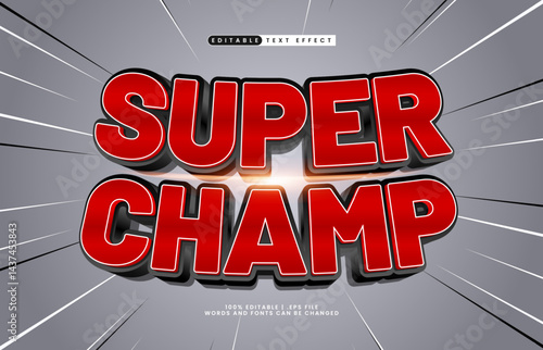 super champ editable text effect with a game and champion text effect