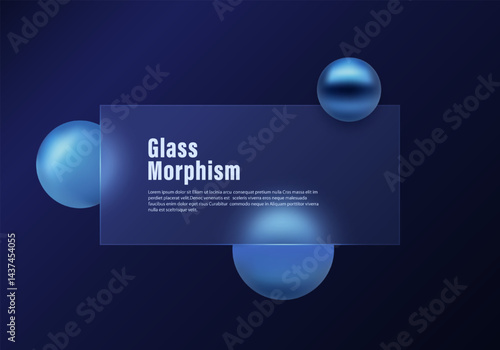 Wallpaper Mural Website landing page template. Presentation screen with glass overlay effect on floating gradient spheres. Frosted glass effect on dark background in glass morphism style. Torontodigital.ca