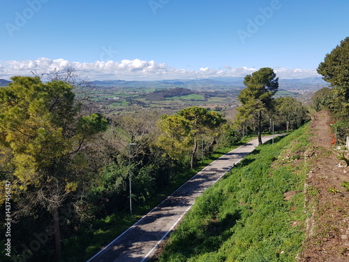 View of the countryside from the top of a hill in Castellon, Spain