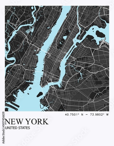 Canvas Print New York City Minimalist Map