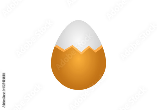 Huevo de gallina cocido con cáscara rota