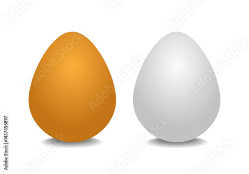 Huevos de gallina naranja y blanco 