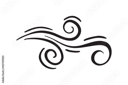 wind gust cartoon icon doodle hand drawn. Outline drawing wind gust cartoon line clipart symbol