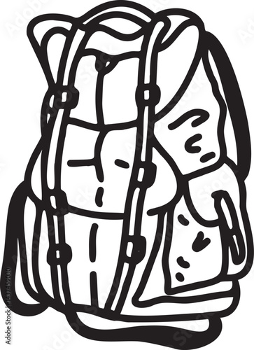 Travel backpacks. Outline, Sketch