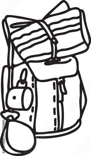 Travel backpacks. Outline, Sketch