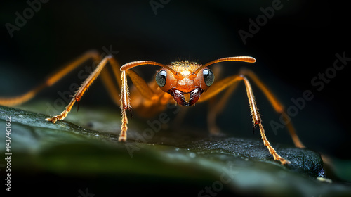Wallpaper Mural A rare golden rainforest ant with glistening eyes, crawling on a leaf. Torontodigital.ca