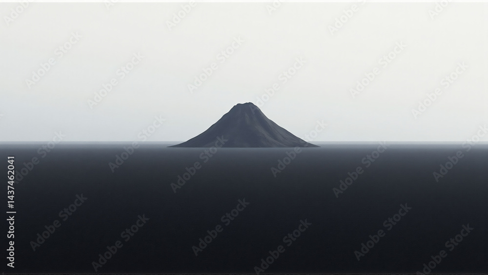 Fototapeta premium Isolated Volcano Remote Server Concept
