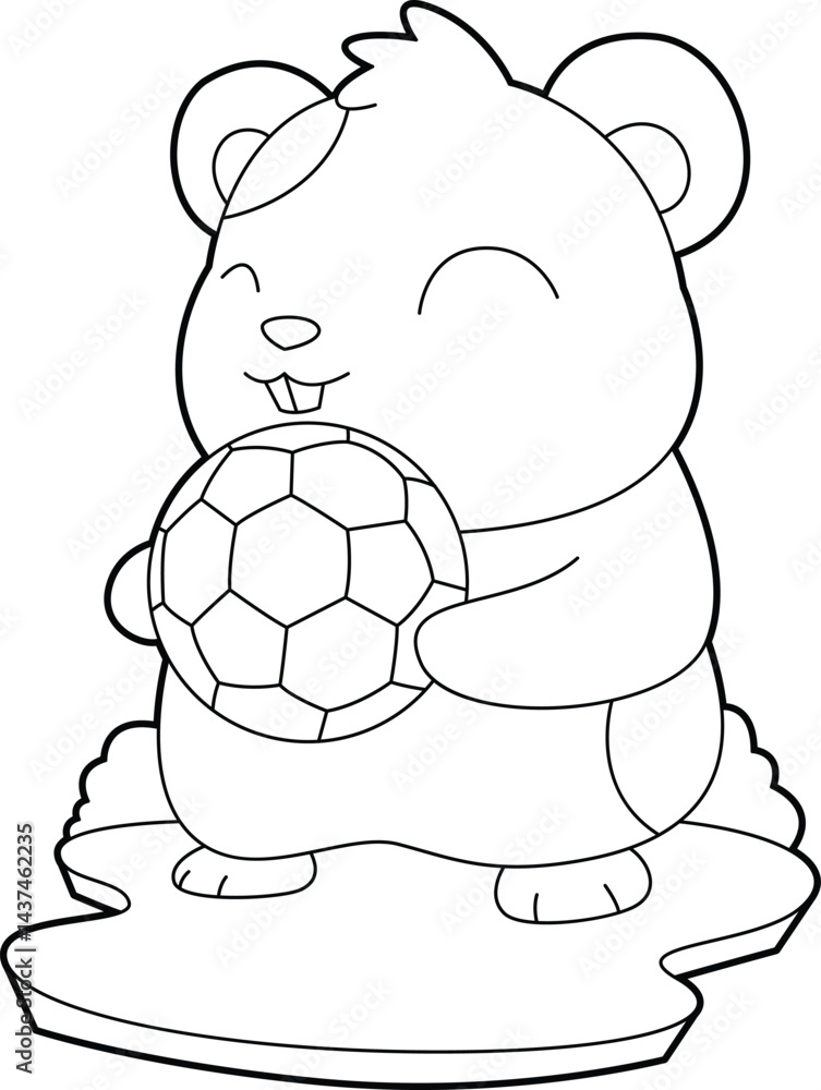 Fototapeta premium Hamster Soccer player Soccer Animal Vector Graphic Art Illustration