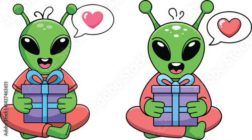 Cute Alien vector illustration