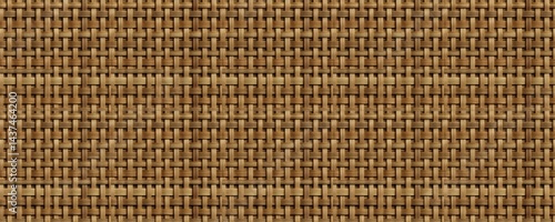 Seamless Synthetic Rattan Weave Texture in Warm Honey Brown