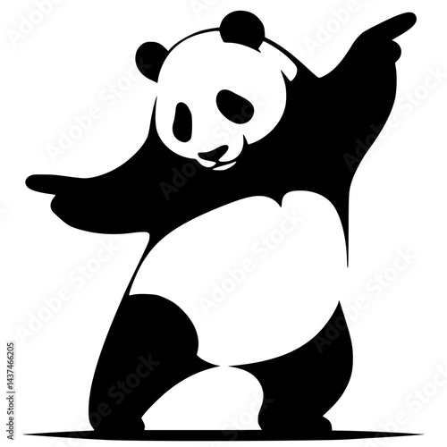 Dancing panda silhouette