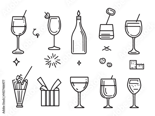 Party Gift line art icon available for free download