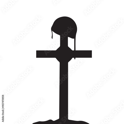 Military soldier's graveyard sign in vector art