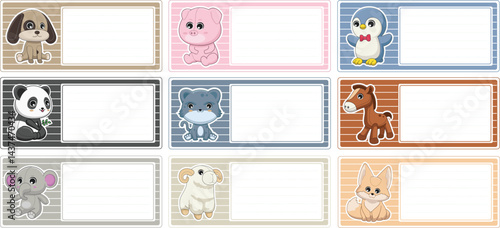 cute animal notebooks label