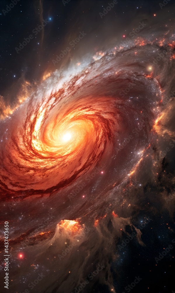 Fototapeta premium Cosmic Majesty: A Breathtaking Nebula Illuminated by the Light of Distant Stars