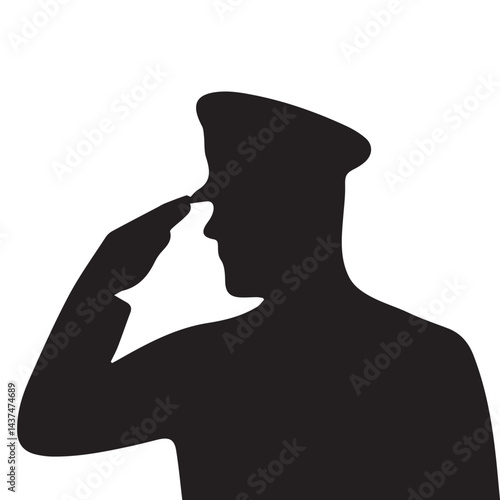 Military commander salute in vector art