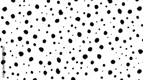 Abstract black and white polka dots pattern