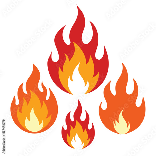 fire flames set