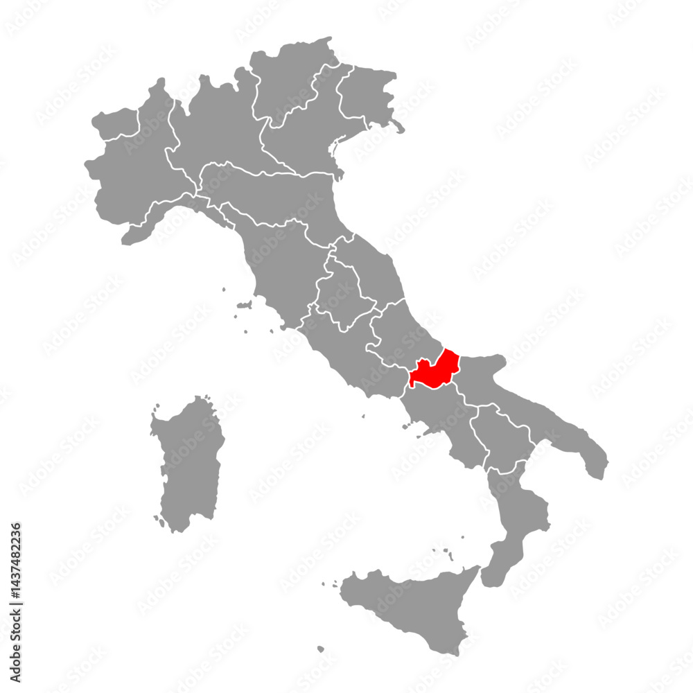Fototapeta premium Italy map of Molise symbol shape, travel web flat concept icon web vector illustration .