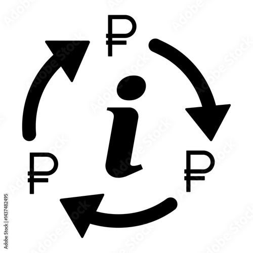 Ruble money change icon, trade cash information web symbol, convert sign vector illustration .
