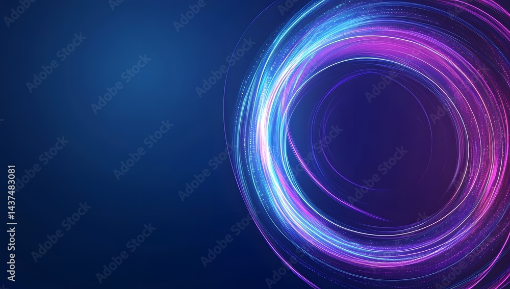Abstract light circle with vibrant blue and pink streaks on a dark background, creating a dynamic and futuristic visual effect Abstract light circle with vibrant blue and pink streaks on a dark background, creating a dynamic and futuristic visual effect