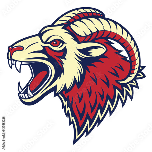 Angry ram head graphic design