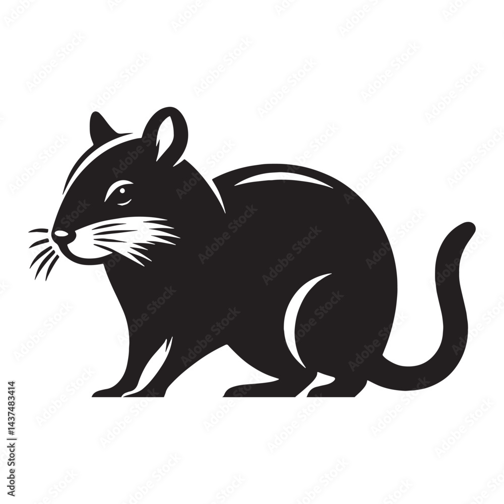 Fototapeta premium Pure-line agouti silhouette vector ideal for simplified design themes – agouti silhouette – agouti vector – agouti illustration – silhouette of agouti