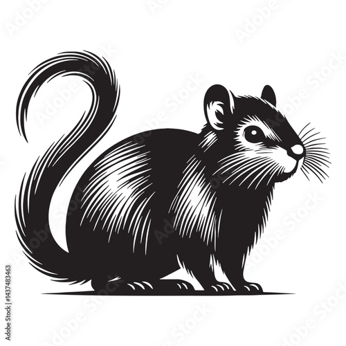 Contour-line agouti silhouette vector tailored for precise graphic details – agouti silhouette – agouti vector – agouti illustration – silhouette of agouti

