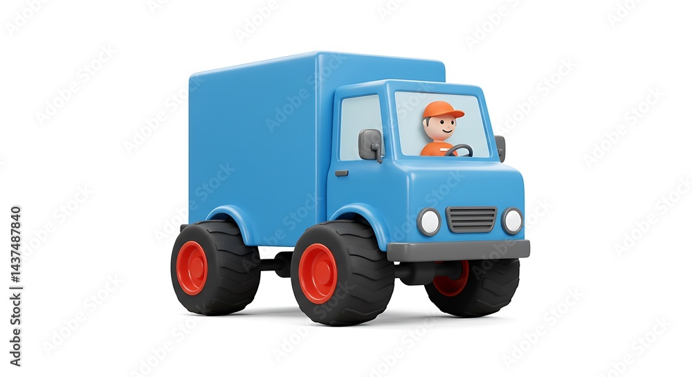 cartoon delivery truck isolated on white cartoon delivery truck isolated on white