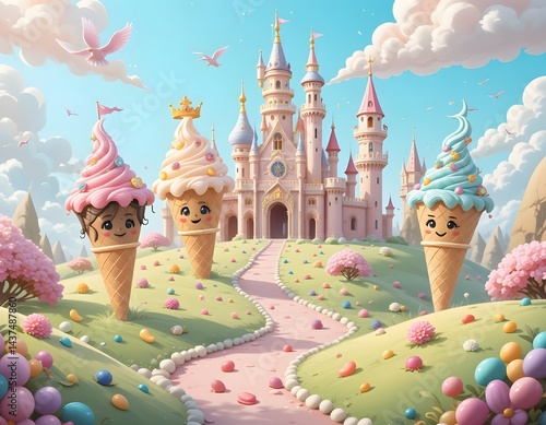 Enchanted Candyland Castle: Ice Cream Princesses Journey to a Fairytale Kingdom