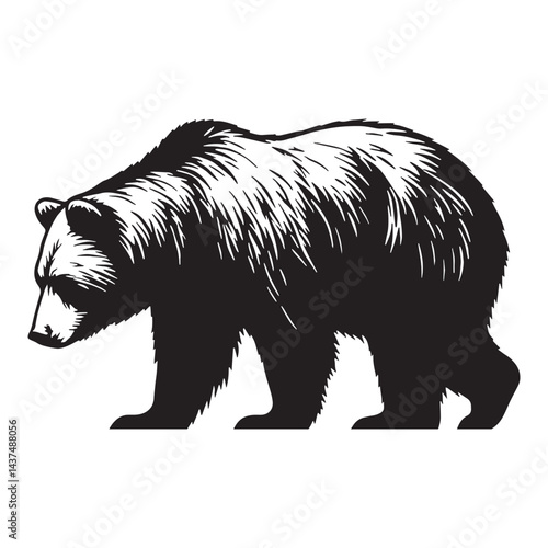 Refined bear silhouette vector perfect for professional logo creation – bear silhouette – bear vector – bear illustration – silhouette of bear

