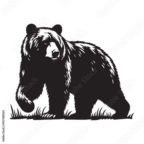 Sleek bear silhouette vector designed for modern branding applications – bear silhouette – bear vector – bear illustration – silhouette of bear

