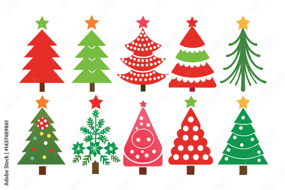 Classic Christmas Tree Icons For Decorations Classic Christmas Tree Icons For Decorations