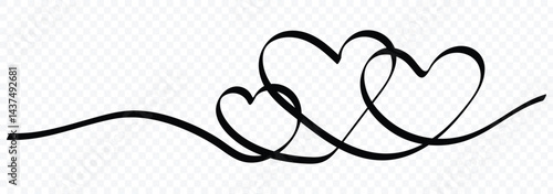 Hand drawn vector minimalist illustration of love concept. Heart line art decorative element, elegant, valentine banner design. Valentine day love and romance symbol line art vector illustration