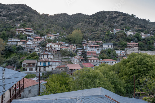 Moutoullas, a small mountain village at an elevation of 800 meters, located on the slopes of Marathasa Valley in the Troodos Mountains, near Kalopanayiotis Village in Nicosia District, Cyprus