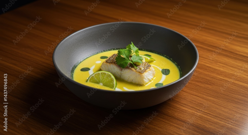 Creamy Coconut Fish Dish with Lime and Herbs Creamy Coconut Fish Dish with Lime and Herbs