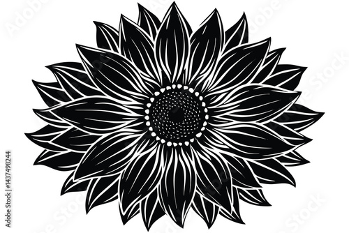 Vector silhouette of a sunflower.