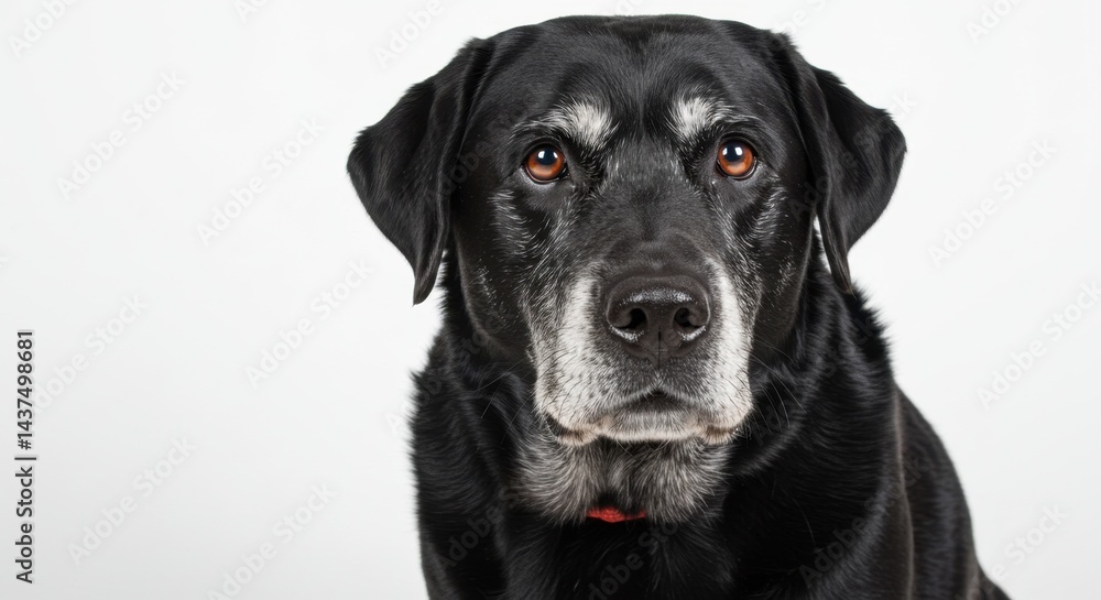 Elegant Elderly Black Labrador with Graying Muzzle Elegant Elderly Black Labrador with Graying Muzzle