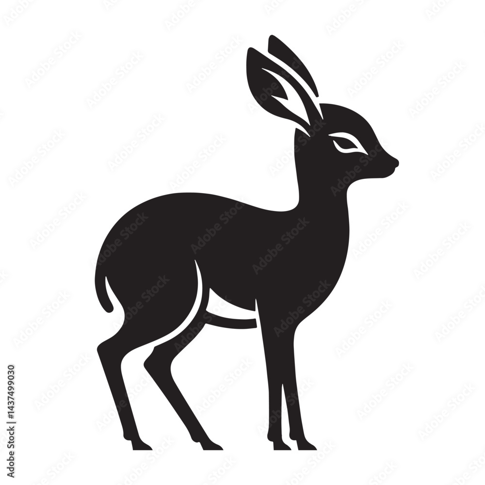 Fototapeta premium High-quality dik-dik silhouette vector perfect for digital and print media – dik-dik silhouette – dik-dik vector – dik-dik illustration – silhouette of dik-dik