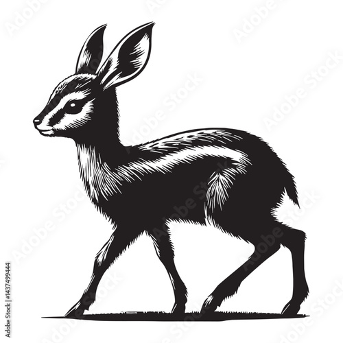 Bold dik-dik silhouette vector crafted for standout brand visuals – dik-dik silhouette – dik-dik vector – dik-dik illustration – silhouette of dik-dik

