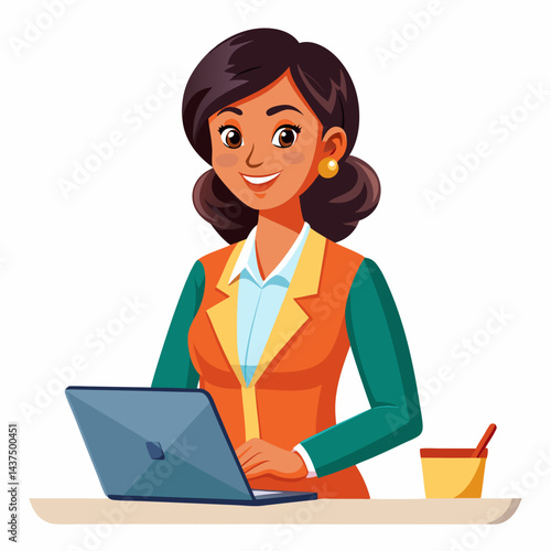 Professional Indian female character offering expert advice on insurance policies