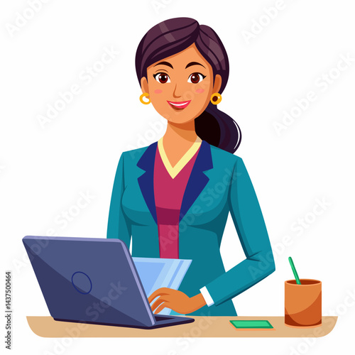 Professional Indian female character offering expert advice on insurance policies