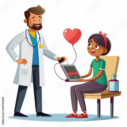  Indian cardiologist reviewing patient's heart monitor in hospital setting.